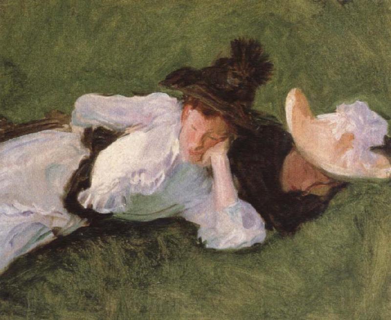 John Singer Sargent Two Girls on a Lawn Spain oil painting art